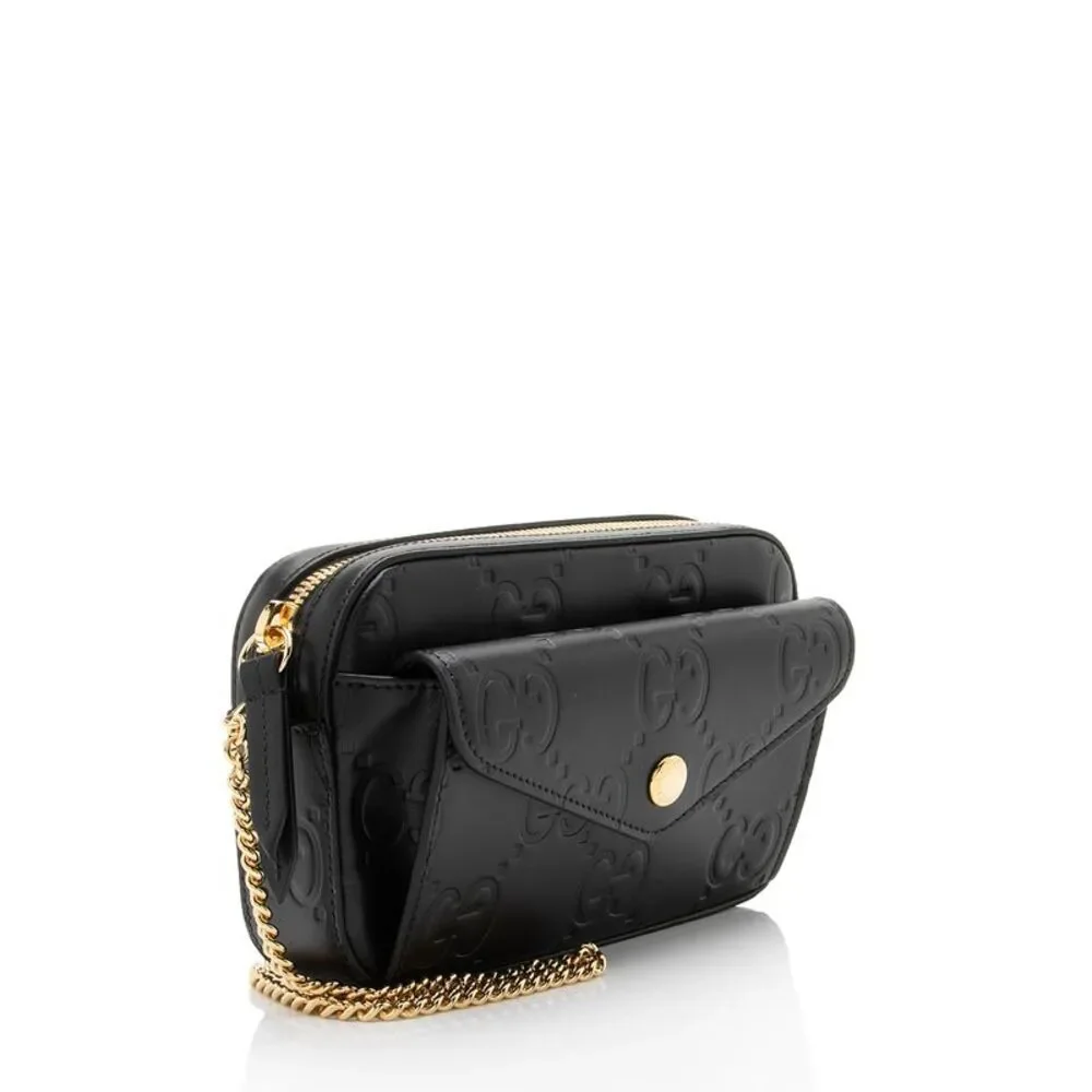 Gucci GG Debossed Leather Mini Shoulder Bag - Picture 2 of 10
